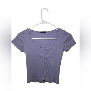 Brandy Melville Purple Button-Up Top
